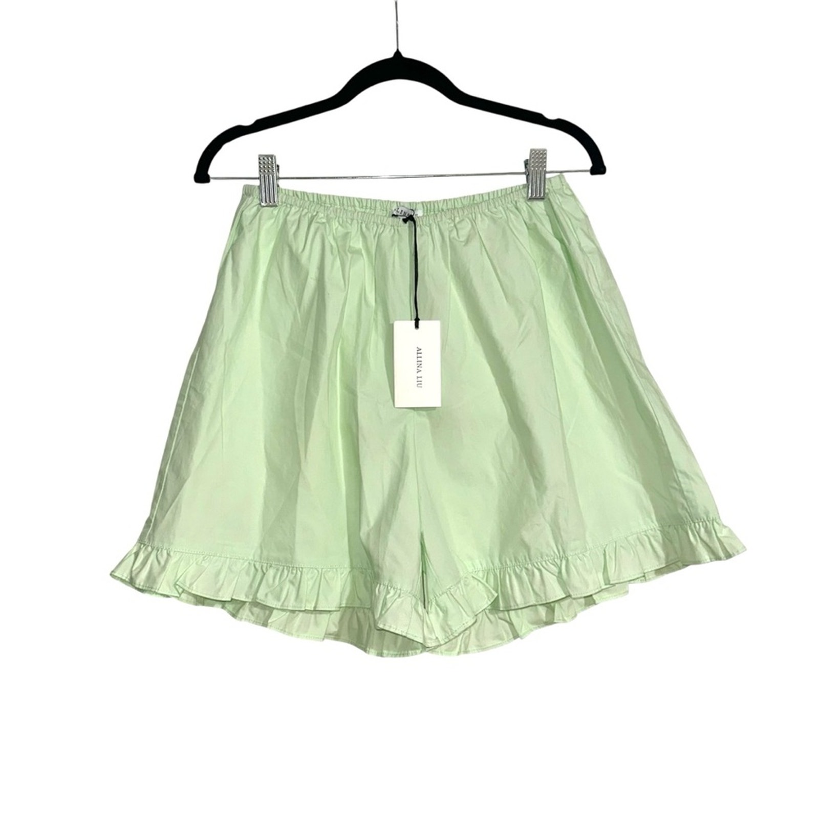 Nwt Allina Liu Cap Bloomers Green Ruffle Hem Shorts Xs — image 2 of 8